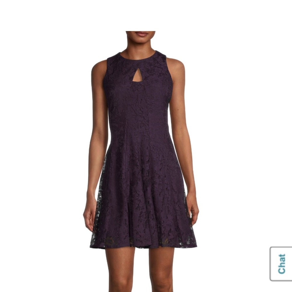 Danny and Nicole fit and flare purple lace dress